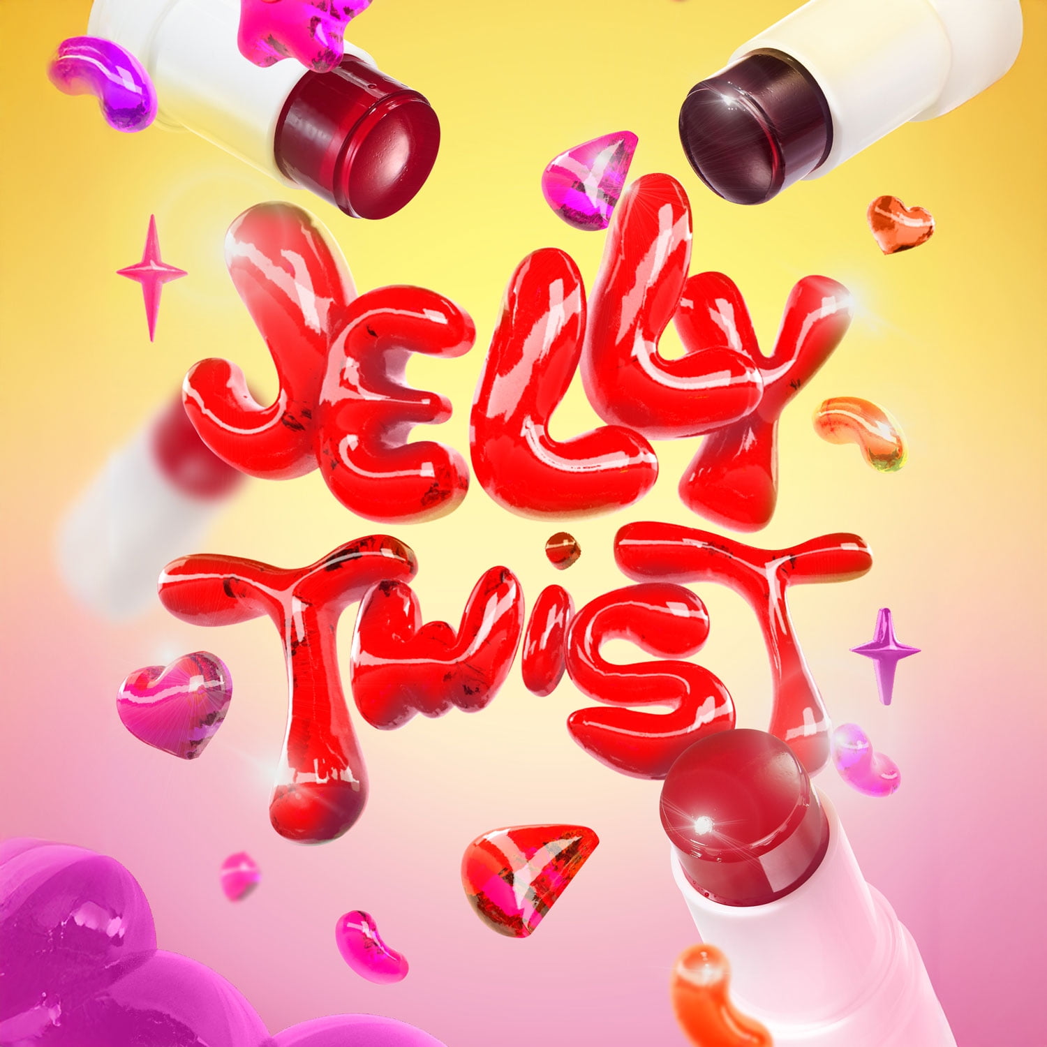 Lottie London Jelly Twist Coral Crush, Jelly Texture Blush & Lip Tint, 0.28 oz