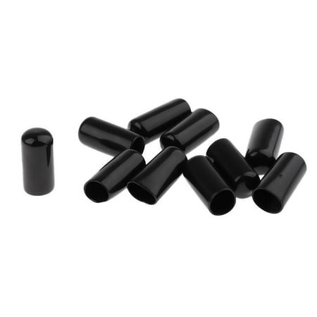 10 Pieces Billiards Pool Tips Rubber Protector Head Cover Supplies - Black, 13mm