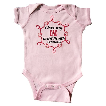 

Inktastic I Love My Dad Heart Health Awareness Gift Baby Boy or Baby Girl Bodysuit