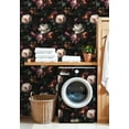 thumbnail image 4 of Peel and Stick Wallpaper Vintage Floral Soft Roses Dark Leaves Wall Mural 17.7in x 9.8ft Self Adhesive Removable Wall Paper Renter Friendly Wallpaper for Nursery Kitchen Bedroom Cabinets, 4 of 8