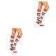 thumbnail image 1 of Qarigey 1 par de calcetines a rayas hasta la rodilla de arcoíris, elasticidad, transpirabilidad, apariencia de moda cómoda, calcetín antideslizante, Type5 NO5 Qarigey CBP288731, 1 of 6