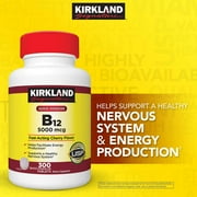 2 Pack | Kirkland Signature Quick Dissolve B-12 5000 mcg., 300 Tablets