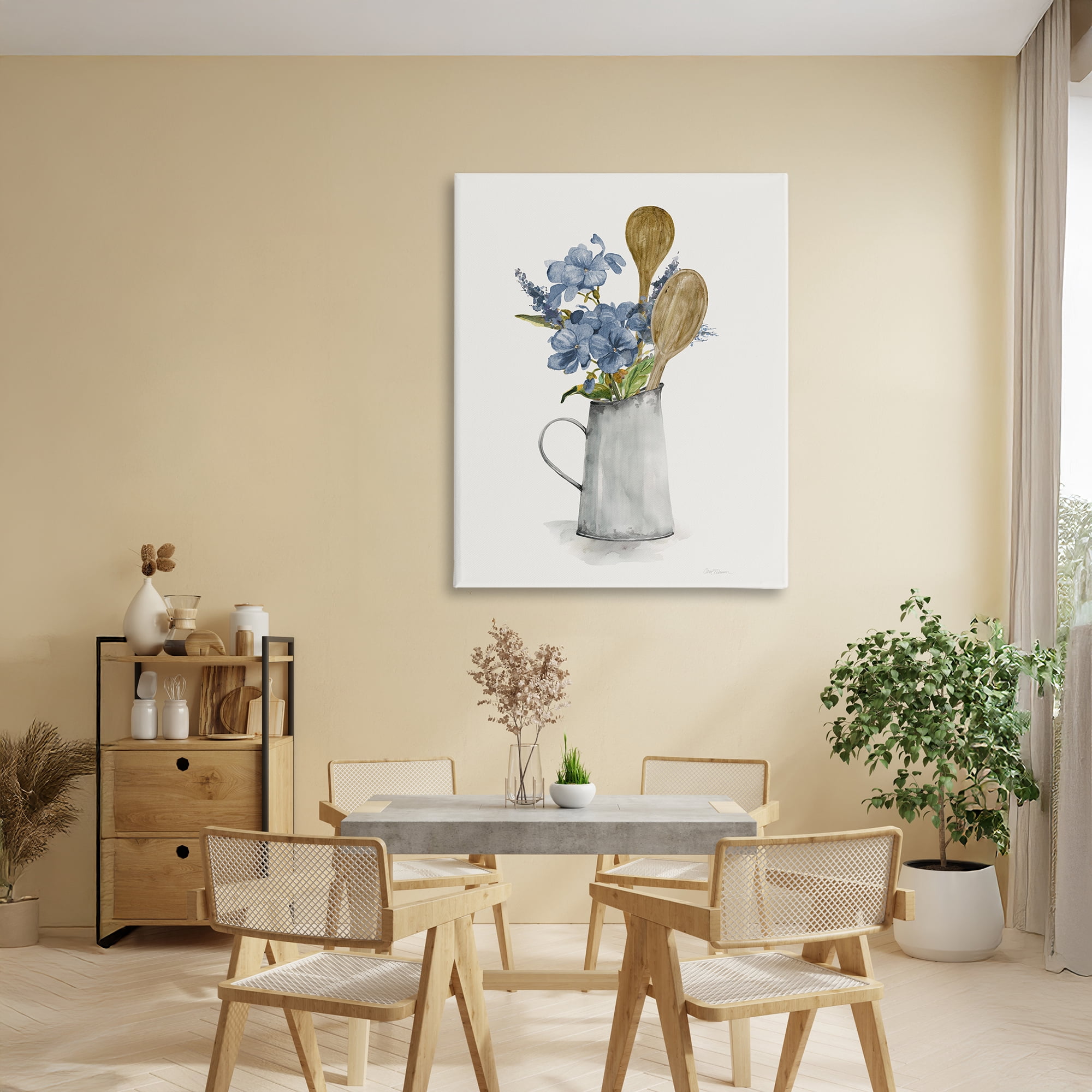 Stupell Industries Kitchen Spoons & Blue Blooms Canvas Wall Art, design by Carol Robinson