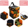 thumbnail image 2 of Thanksgiving Pumpkin Leaves Foldable, with Lid, Leak-Proof, Hanging Storage Bag Car Trash Can - Car Garbage Can - Trash Can for Car, 2 of 6