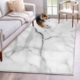 thumbnail image 3 of Rectangle Area Rug 4x6ft,Gray White Marble Texture Washable Carpet Non-Slip Runner Accent Rugs Indoor Floor Mat for Bedroom Living Room Decor,Abstract Geometric Art, 3 of 9