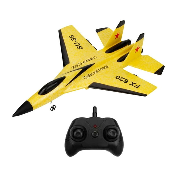 Control Remoto Planeador RC Avión Duradero Vogacara SU-35 FX620 Amarillo 3 Batería