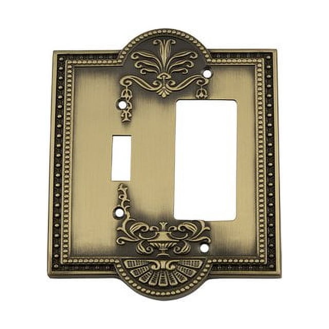 Nostalgic Warehouse 719718 Meadows Switch Plate with Toggle and Rocker, Antique Brass