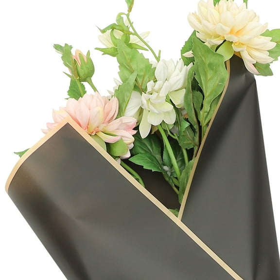 POPETPOP 20Pcs Waterproof Flower Bouquet Wrap Paper Black for Bridal Shower and Birthday