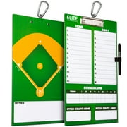 Elite Clipboards Dry Erase Baseball Coaches Clipboard | Double-Sided Baseball Coach Marker Board