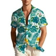 thumbnail image 3 of UVEASISHA Mens Beach Shirts Short Sleeve Palm Tree Printed Hawaiian Shirt Short Lapel Collar Casual Button Down Shirts Summer Wrinkle Free Tropical Vacation Shirt Top Multicolor#8 XXL, 3 of 10