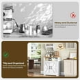 thumbnail image 6 of Coffee Bar Cabinet, Kitchen Island with Storage, Farmhouse Sideboard Buffet Cabinet with Dual-Purpose Floating Shelf and Hooks, for Kitchen Living Room, White and Natural, 6 of 9