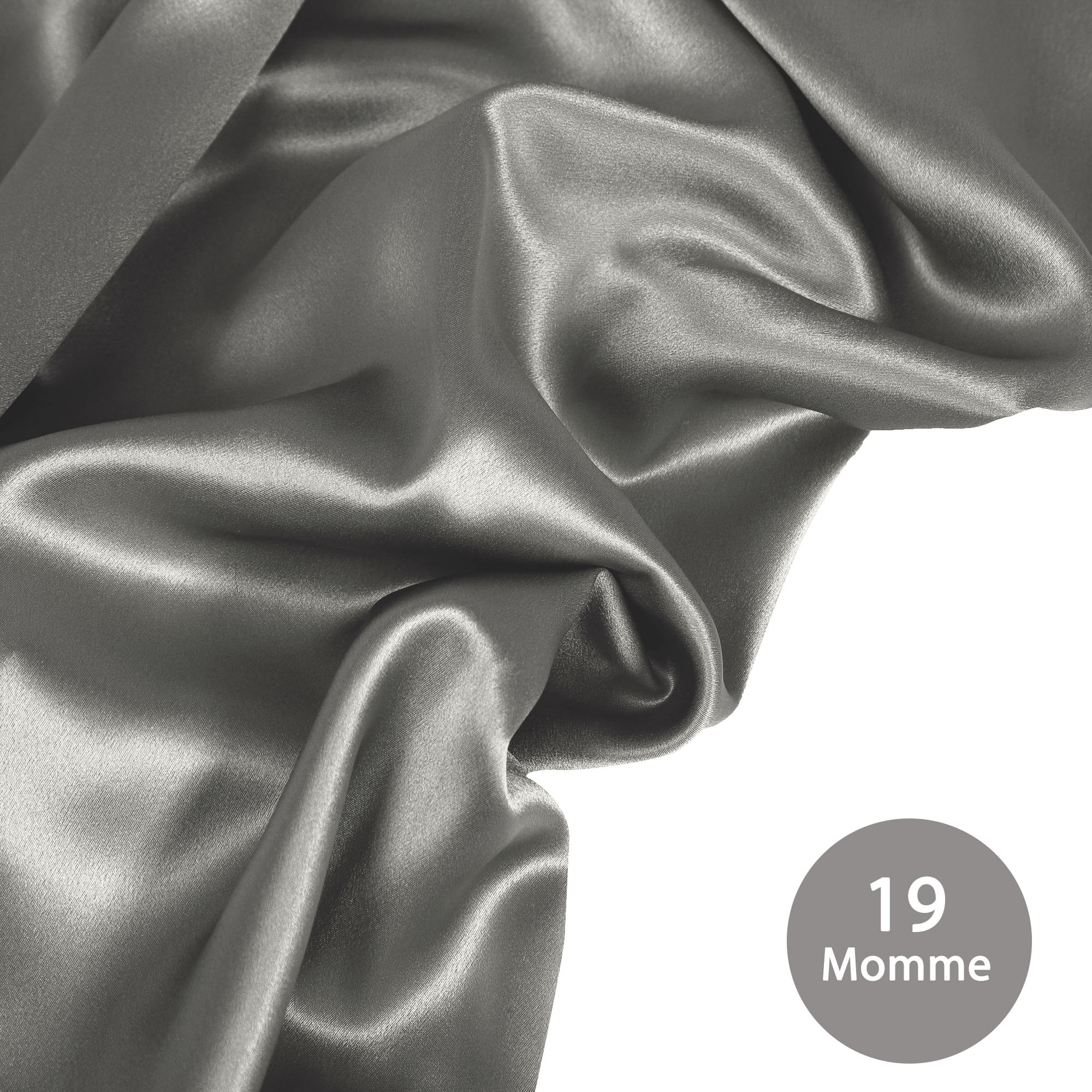 Unique Bargains 19 Momme Silk Pillowcase with Zipper 1 Pc Gray 20" x 26"