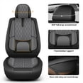 thumbnail image 2 of LAONNVIR Car Front Row 2 Seat Covers Fit for 2021-2024 Ford Bronco Sport Faux Leather Cushion Protector,Black&Grey, 2 of 5