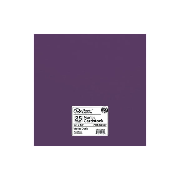 Cdstk Textured 12x12 73lb 25pc Pk Violet Dusk