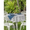 thumbnail image 3 of Outdoor Tablecloths with Umbrella Hole & Zipper, Grey Dandelion Round Tablecloths 60 Inch, Spring Modern Minimalist Country Flower Waterproof Table Cloth, Patio/Pool/Picnic Table Covers, 3 of 8