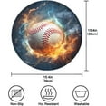 thumbnail image 4 of Coolnut Ice Fire Baseball Round Placemats Washable Placemats Non-Slip Heat-Resistant Table Place Mats for Dining Kitchen Holiday Party Table 15.4"-6PCS Home Decor, 4 of 7