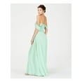 thumbnail image 2 of SEQUIN HEARTS Womens Green Off Shoulder Full-Length Formal Shift Dress 1, 2 of 3