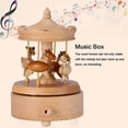 thumbnail image 3 of Encantadora caja de música de carrusel, figura musical de cuerda de madera de haya de primera calidad para exhibición en la mesa, 3 of 4