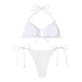 thumbnail image 2 of Ensemble Bikini Deux Pièces pour Femmes Haut Triangle Licou Maillot de Bain String String, 2 of 6
