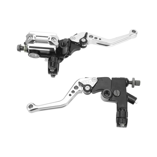 Levier Maître-Cylindre de Frein 7/8 Po, Kit Universel de Guidon de Moto avec Réservoir Garde-Main en Fibre de Carbone, Réglable
