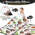 thumbnail image 3 of Football and Basketball White Pattern Teens Toddler Nap Mat with Pillow, Sleeping Mat Bag for Preschool Daycare 50"x20", 3 of 6