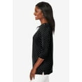 thumbnail image 3 of Jessica London Women's Plus Size Boatneck Tunic Top 3/4 Sleeve Shirt  Loose Fit, 3 of 5