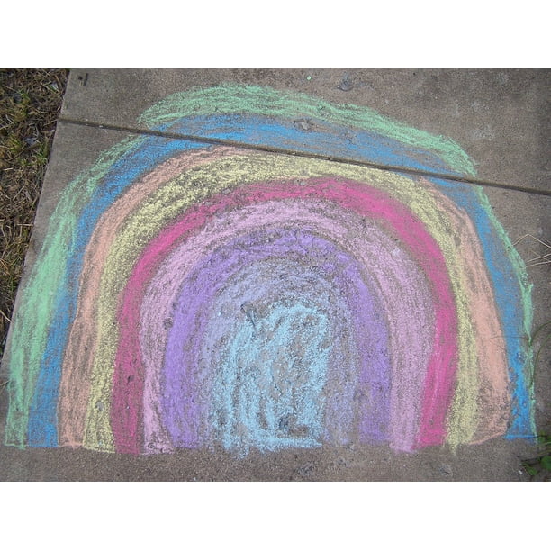 Chalk Rainbow Sidewalk Chalk Chalk Art-12 Inch BY 18 Inch Laminated ...