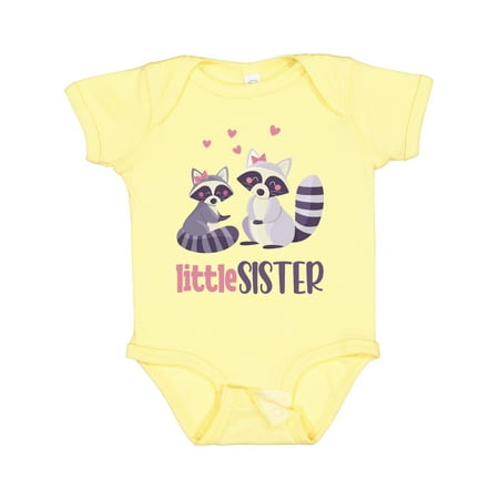 

Inktastic Little Sister Raccoons with Bows Gift Baby Girl Bodysuit