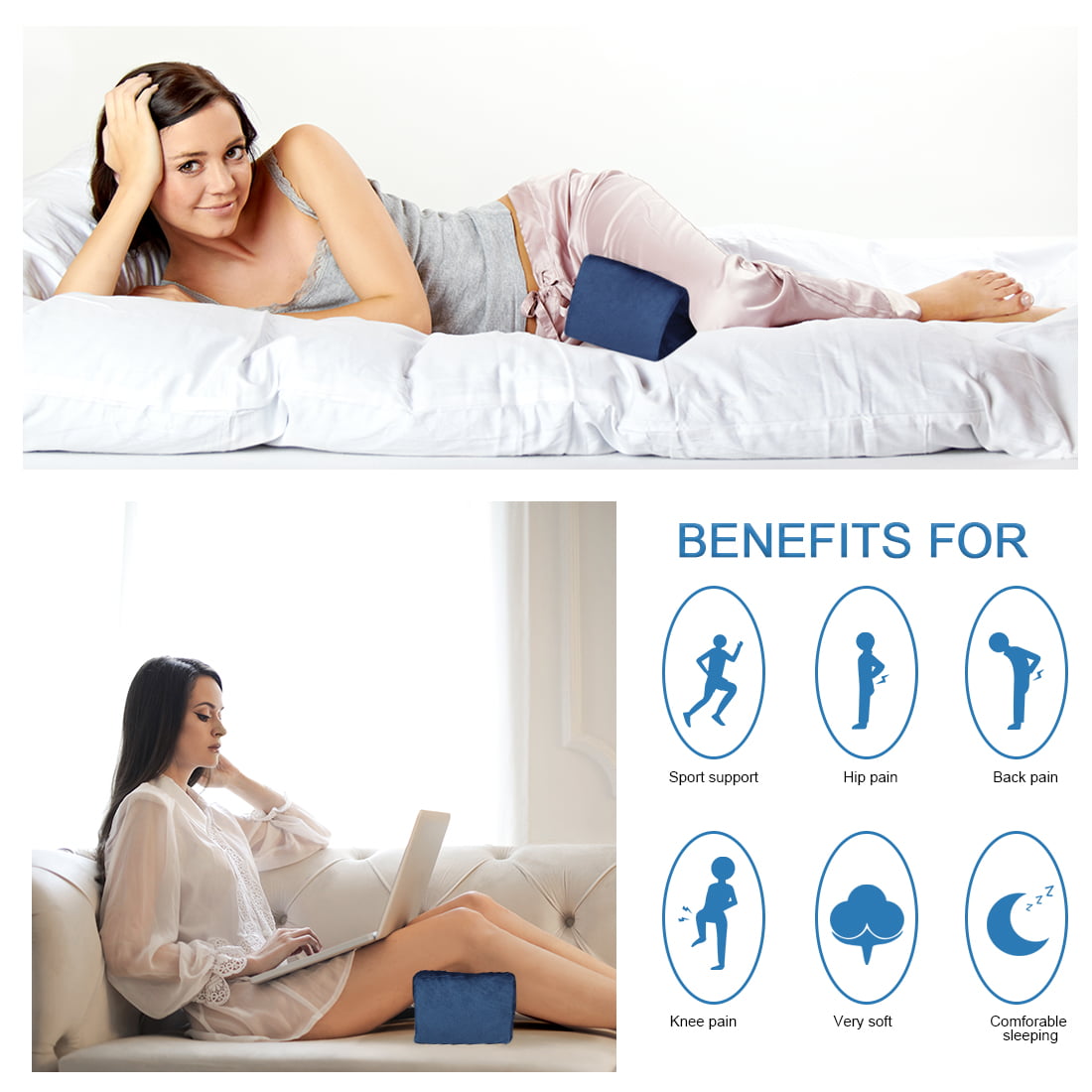 Unique Bargains Body Knee Pillow for Sleeping Between Legs Navy