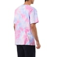thumbnail image 4 of Camisetas de hombre INSPIRE CHIC de manga corta, camiseta de verano con estampado de teñido anudado, camisetas impresas hip hop L azul rosa, 4 of 6