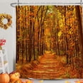 thumbnail image 4 of MIZHONA Fall Forest Shower Curtain,Autumn Scene Maple Leaves Shower Curtain for Bathroom 60Wx72L inch Fabric Bathroom Decoration Bath Curtains, 4 of 7