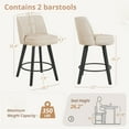 thumbnail image 2 of Dycanpo 26" Counter Height Bar Stools with Back Set of 3, Faux Leather Upholstery for Kitchen, Linen, 2 of 10