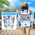 thumbnail image 4 of Portable Beach Chair for Adults, Outdoor Camping Chair Lay Flat Folding Backpack Beach Reclining Chair with 5 Positions, Headrest, Cup Holder, Heavy Geometric Circle, 4 of 13