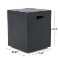 Square 50K BTU Outdoor Gas Fire Pit Table with Tank Holder, Dark Grey