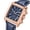 Rose Blue, variant on MEGIR Watch Men Business Wristwatch Square Quartz Sport Waterproof Luminous Date Leather Strap Clock