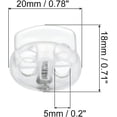 thumbnail image 2 of 0.7x0.8" Cord Locks, 100 Pack Double Hole Spring End Toggle Stopper for Drawstring Bag Shoelaces, Clear, 2 of 5