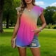 thumbnail image 5 of Craaazy Womens Loose Fit V-Neck Ruffle Sleeve Shirt with Polka Dot Ombre Plaid Prints for Spring and Summer Layering Gifts, 5 of 9