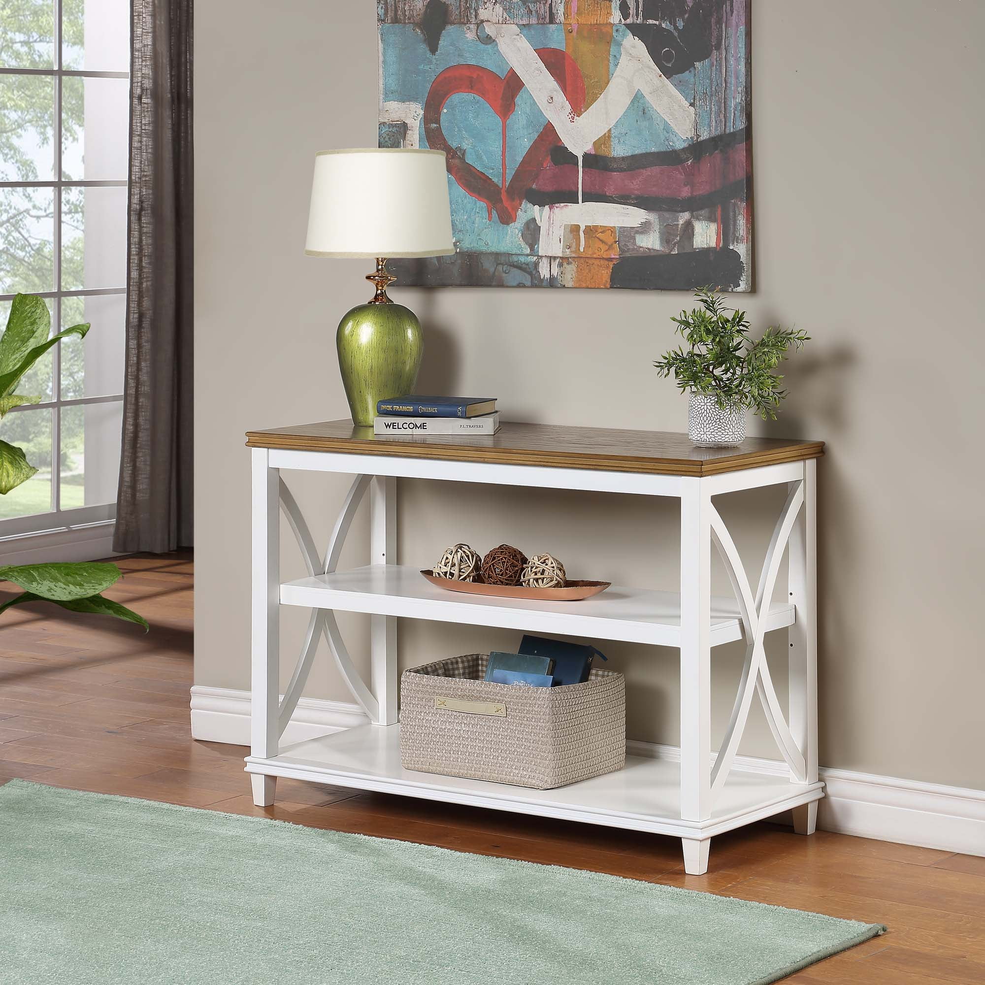 Convenience Concepts Florence Console Table, Driftwood/White Walmart