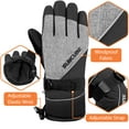 thumbnail image 4 of SUN CUBE Ski Gloves Men Women, Snow Gloves Waterproof Breathable Windproof, Winter Gloves Snowboard Snowboarding Skiing Gear, Insulated Thermal Warm Outdoor Snowmobile Shoveling Hiking (Gray X-Large), 4 of 7