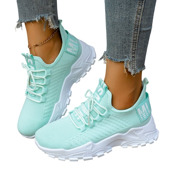 Breathable Mesh Women's Running Shoes Solid Color Summer Sneakers, Neutral Support Sports Shoes for Women, 38