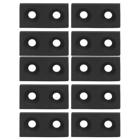 

10 Pack Aluminum Alloy End Caps with Double Holes for Profile Frames and CNC Machine Frames - Black