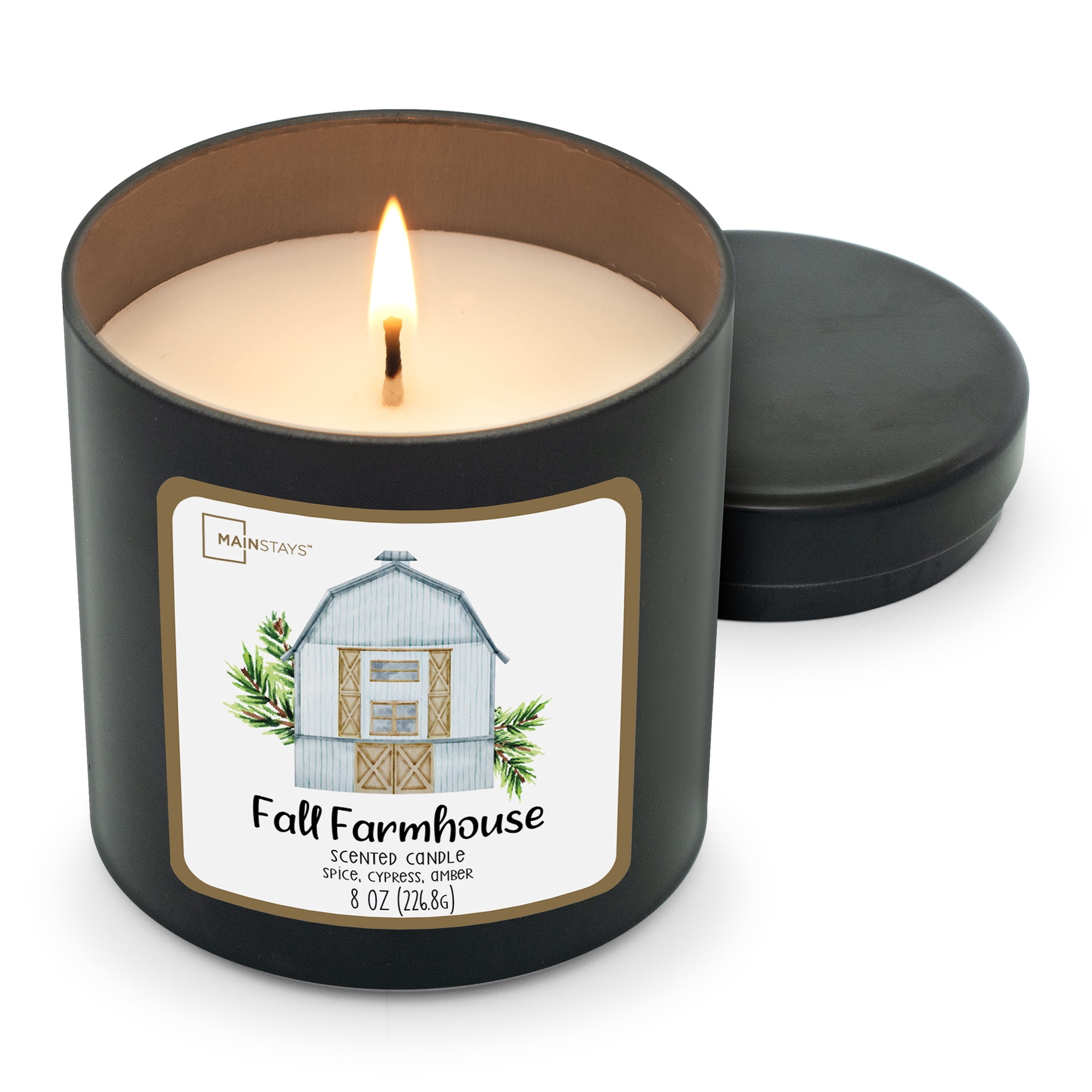 Mainstays 8oz Black Tin Candle, Fall Farmhouse
