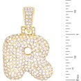 thumbnail image 2 of Iced Hip Hop A - Z Initial Bubble Letter 14K Gold Plated Real Feel Heavy 20" Rope Chain Necklace Set / R / Gold, 2 of 3