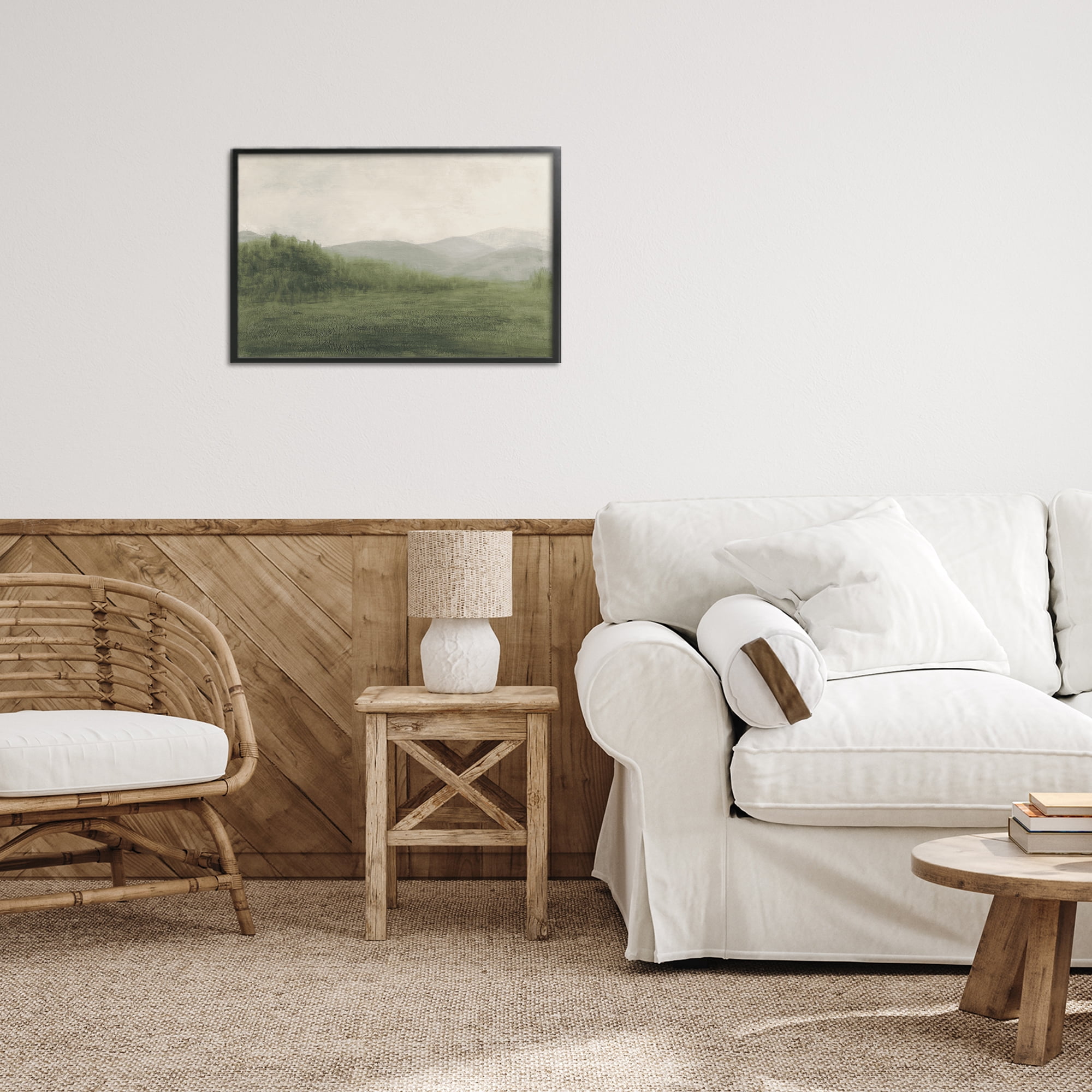 Stupell Industries Fog Green Countryside Black Framed Giclee Art, design by Walt Johnson
