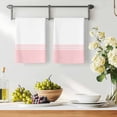 thumbnail image 2 of Pink White Striped Kitchen Towels Set of 2, Modern Abstract Art Aesthetics Soft Microfiber Dish Towels, Absorbent Quick-Dry Washable Dishcloths for Kitchen Cleaning, Drying Dishes, 18x28 Inches, 2 of 9