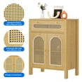 thumbnail image 4 of Uforic Sideboard Buffet with Rattan Doors, Kitchen Storage Cabinet with Drawer & Adjustable Shelf, Natural, 4 of 10