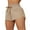 Brown-Inner pocket, variant on Sociala Women's Double Layer Swim Bottoms High Waisted Drawstring Bermuda Shorts Swimwear
