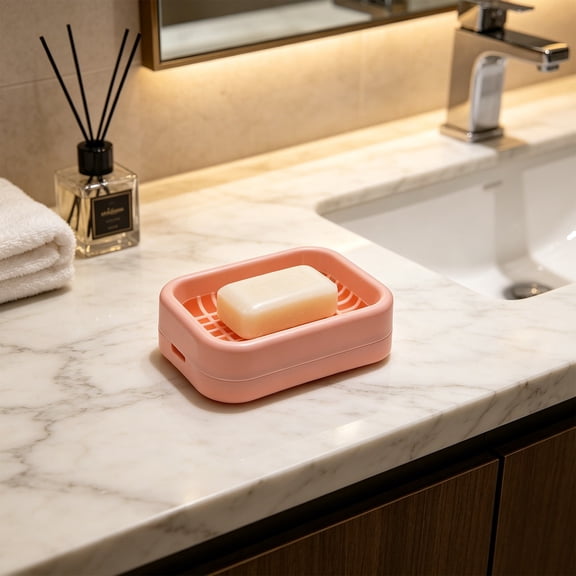YFGEFTR Soap Dishes, Soap Container with Draining Layer, Easy to Clean Soap Cases for Kitchen Bathroom, Ventilation Hole Design