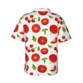 thumbnail image 4 of Xecao Fresh Red Tomato print Hawaiian shirt - a stylish short-sleeve button-down for men, perfect for casual beach and tropical outings., 4 of 9