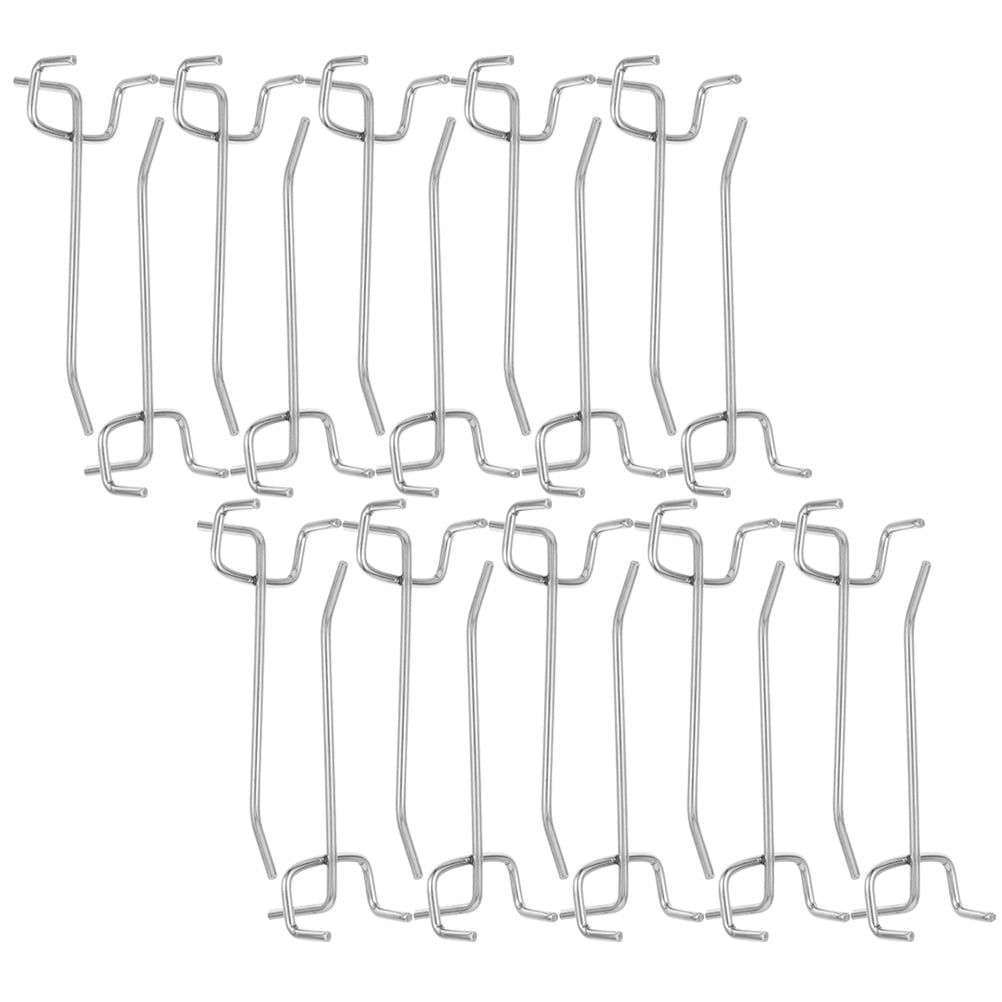 Worgeous Garage Storage Hooks 20Pcs Metal Pegboard Tool Hangers Wall Organization 11.8X1.6X1.6in